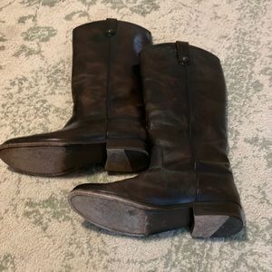 Frye Melissa Button Lug Leather Boots Sz 9B